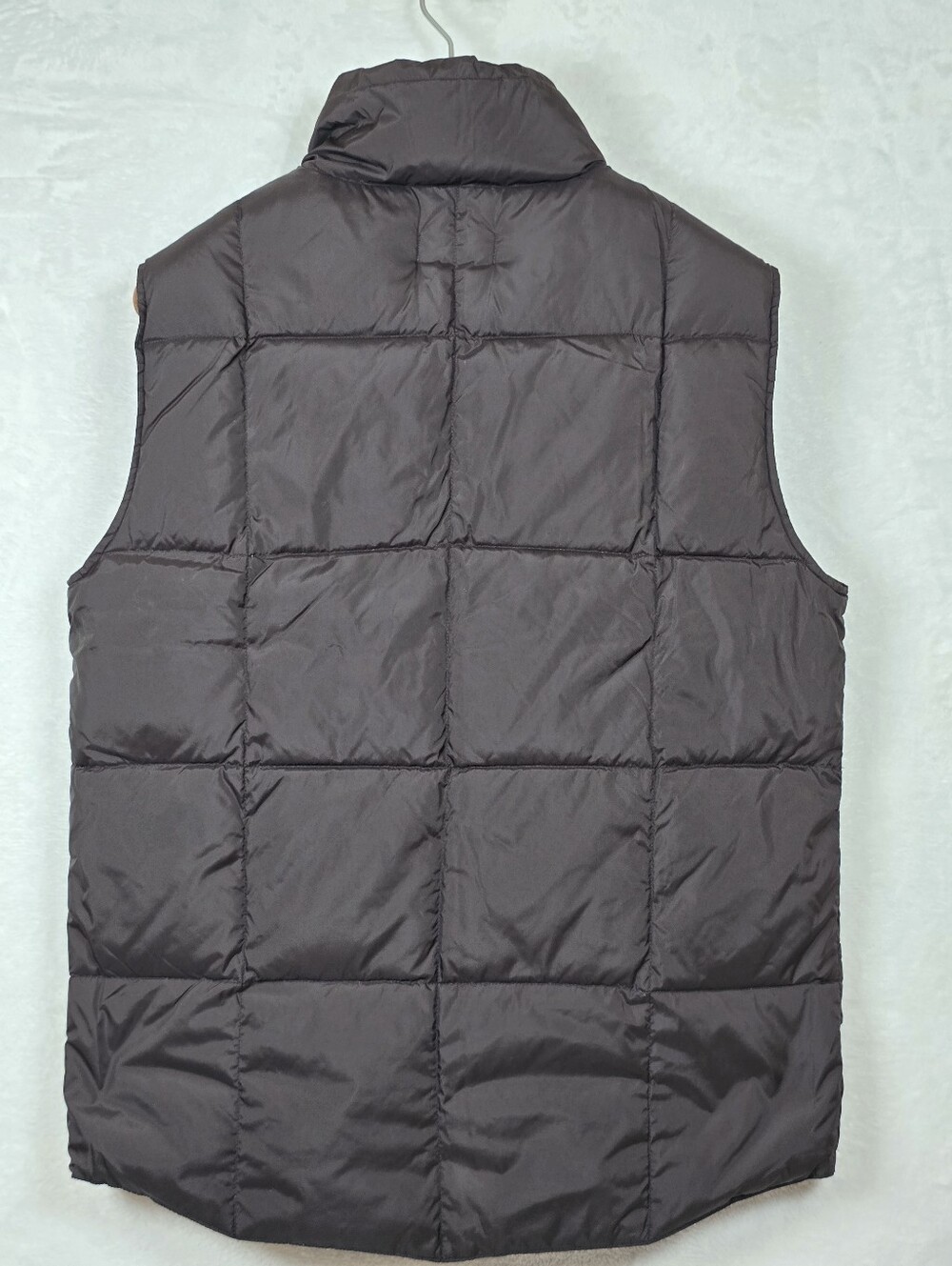 Lands' End Goose Down Puffer Black Vest Men's Size Small Snap Front Quilted - Picture 2 of 8